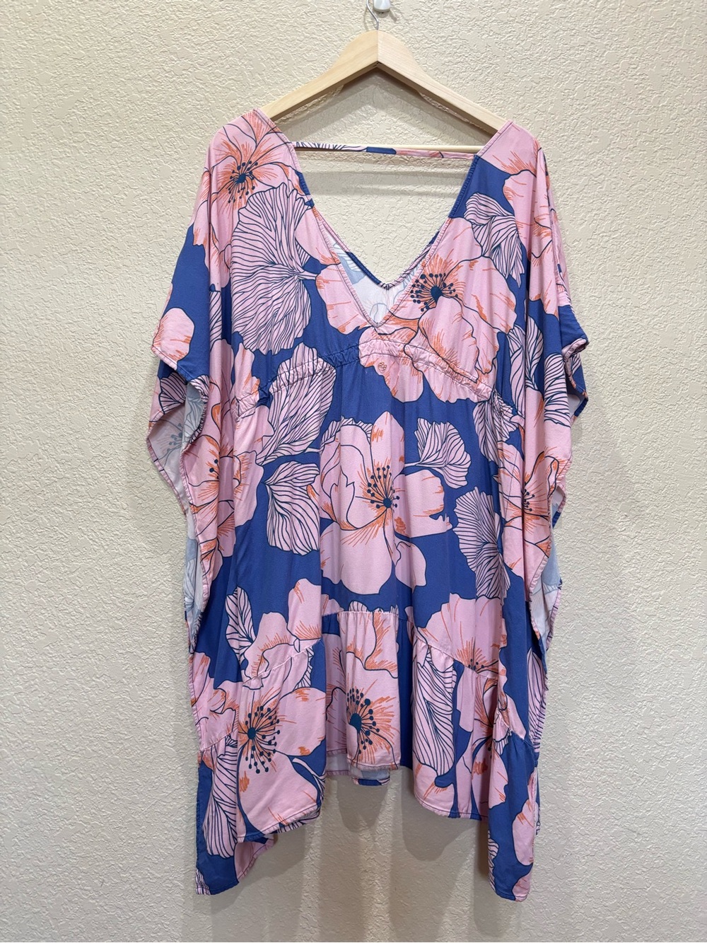 Maaji Floral Kaftan Swim Cover-Up Dress Tropical Vacation Resort Boho Beach Lg - Picture 5 of 9